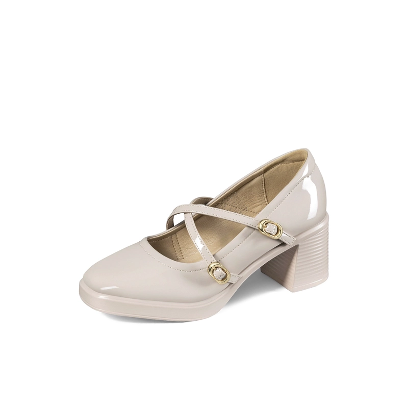 ZAPATOS TACO CASUAL PU ACHAROLADO MUJER CUADRADO WEIDE GH220 - 2