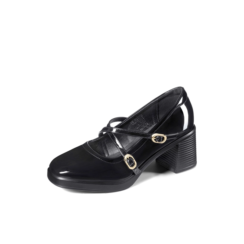 ZAPATOS TACO CASUAL PU ACHAROLADO MUJER CUADRADO WEIDE GH220 - 2