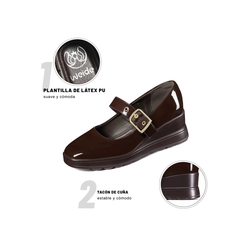 Zapatos Taco  PU Acharolado Mujer Taco Cuña Weide GH222 - 6