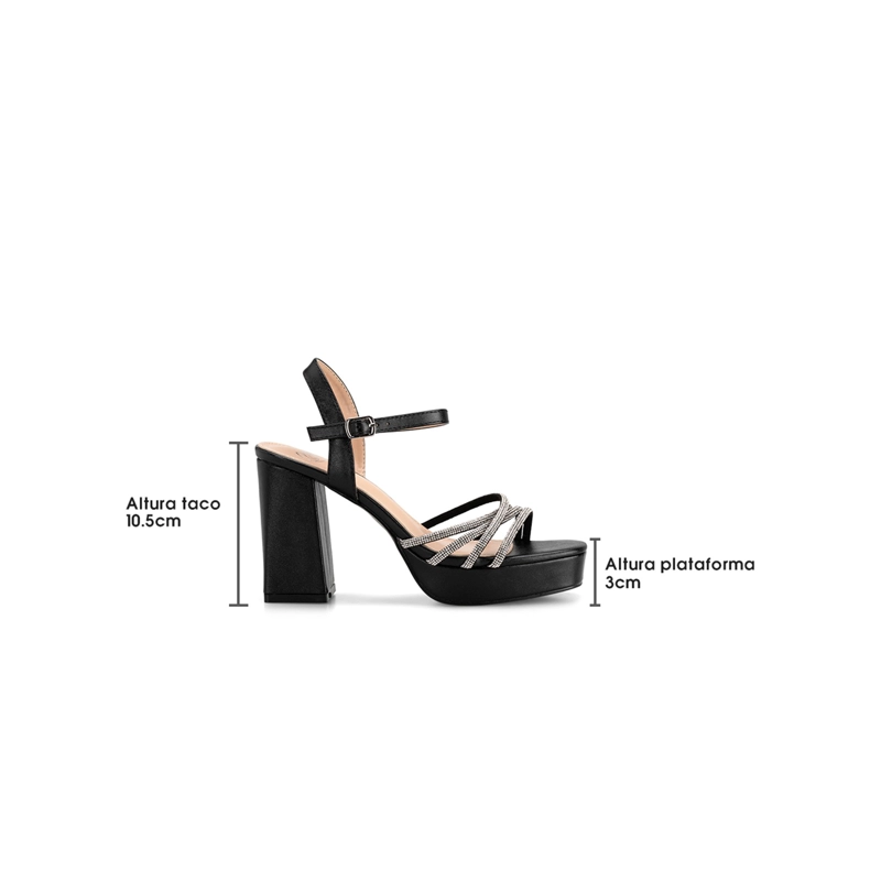 SANDALIA ECO CUERO TACO NEGRO FIESTA MUJER WEIDE YOU205 - 4