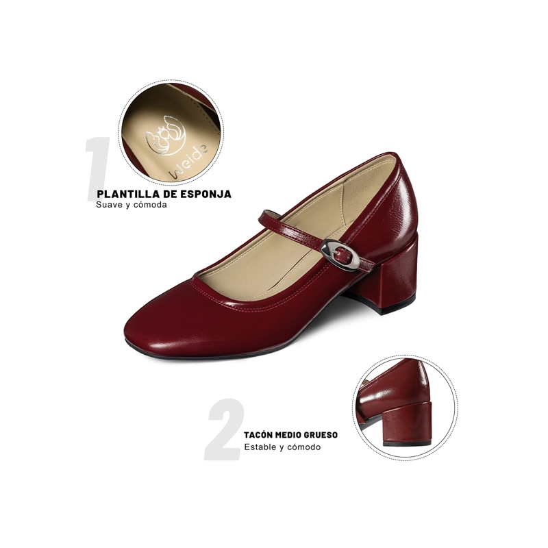ZAPATOS TACO CASUAL PU MUJER CUADRADO WEIDE YL058 - 6