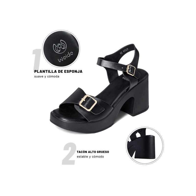 SANDALIAS PU MUJER CUADRADO WEIDE YL059 - 6