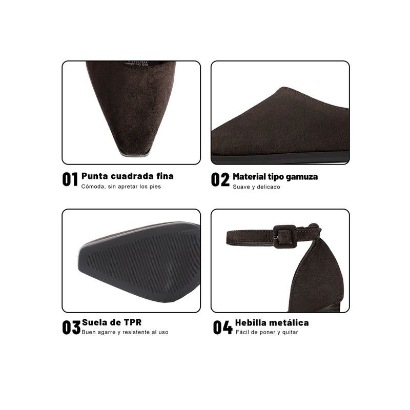 ZAPATOS TACO PU TEXTIL MUJER CUADRADO WEIDE YOU588 - 5