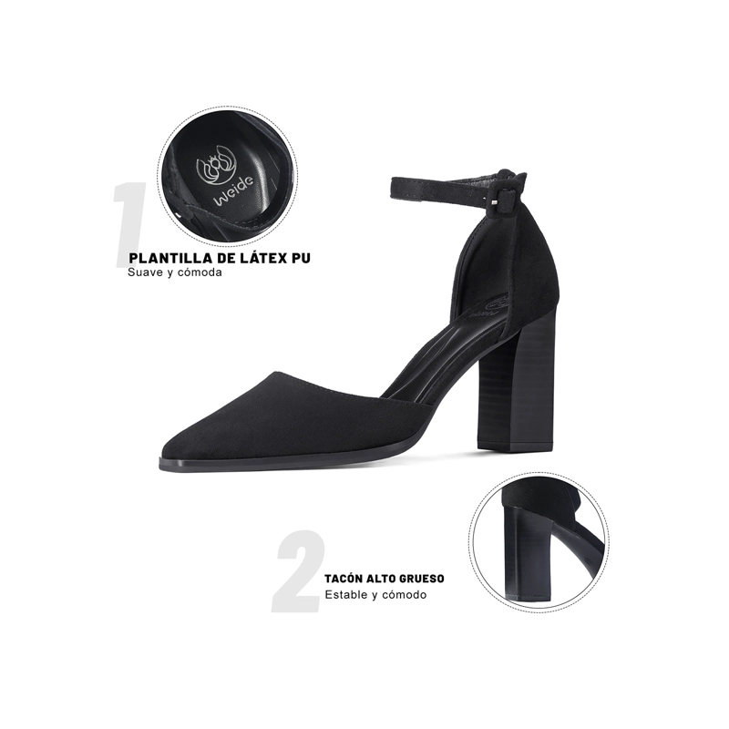 ZAPATOS TACO PU TEXTIL MUJER CUADRADO WEIDE YOU588 - 6