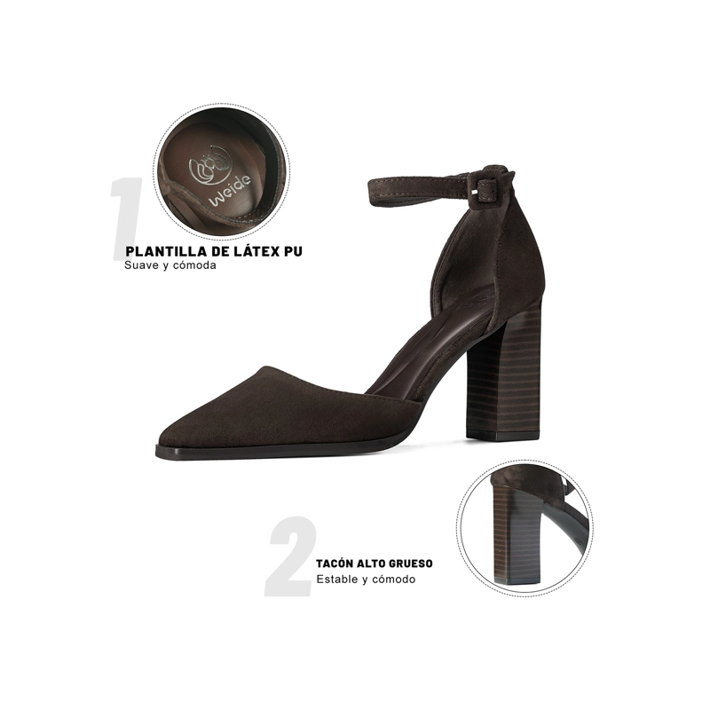ZAPATOS TACO PU TEXTIL MUJER CUADRADO WEIDE YOU588 - 6