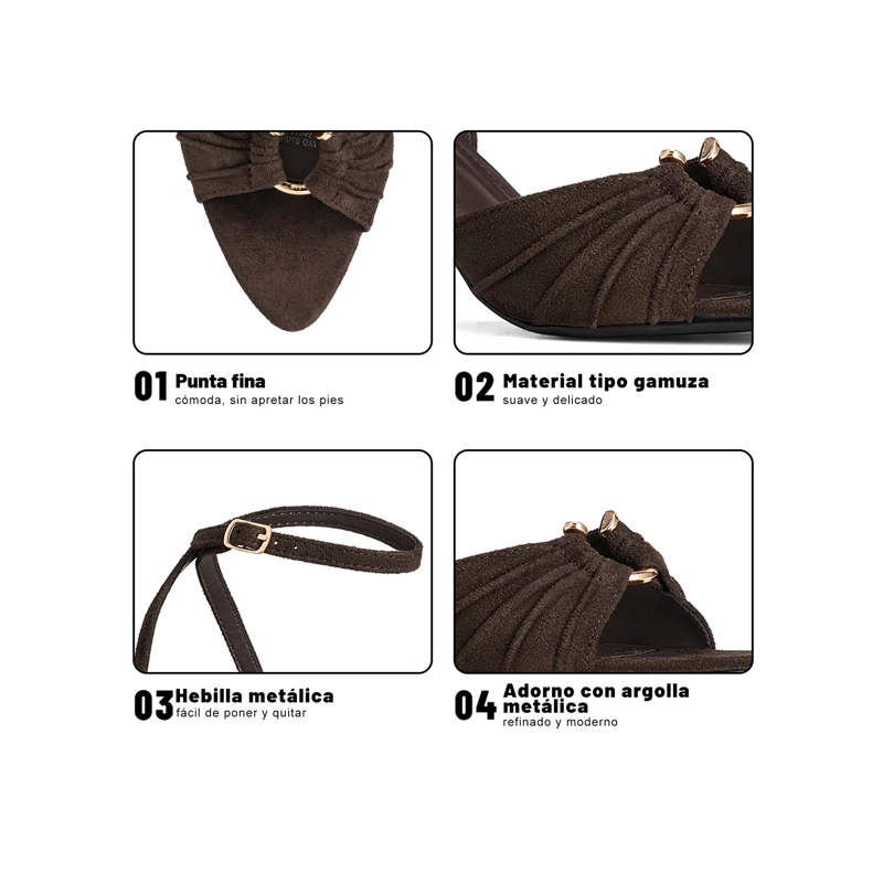 ZAPATOS TACO PU TEXTIL MUJER AGUJA WEIDE JN752 - 5