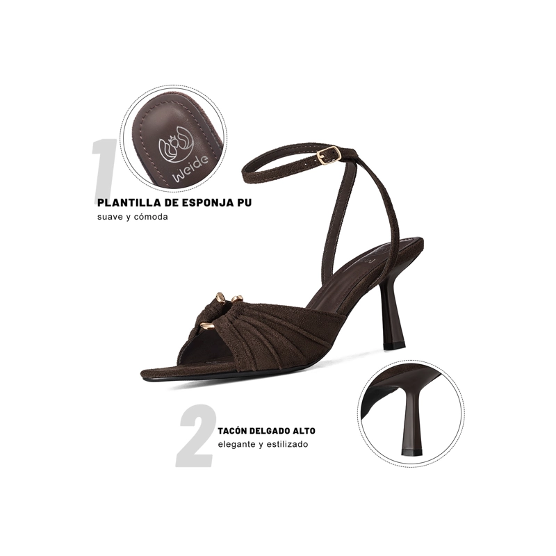 ZAPATOS TACO PU TEXTIL MUJER AGUJA WEIDE JN752 - 6