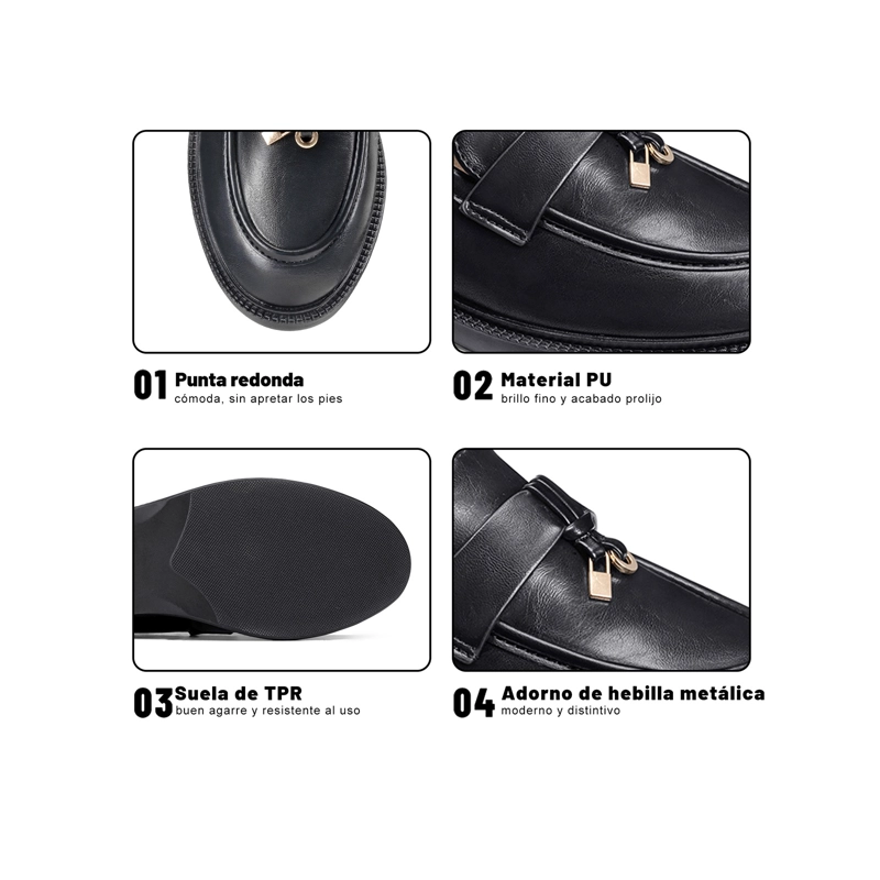 MOCASINES PU MUJER CUADRADO WEIDE JN751 - 5