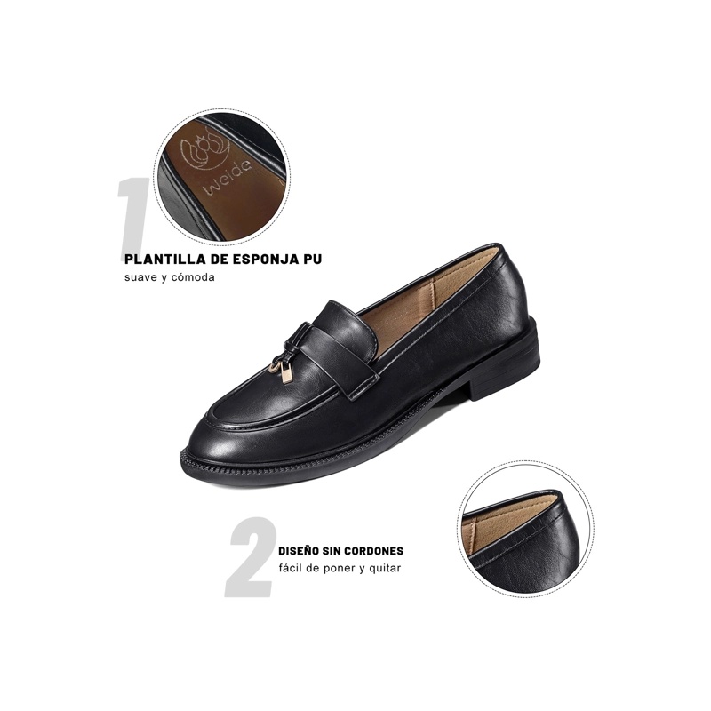 MOCASINES PU MUJER CUADRADO WEIDE JN751 - 6