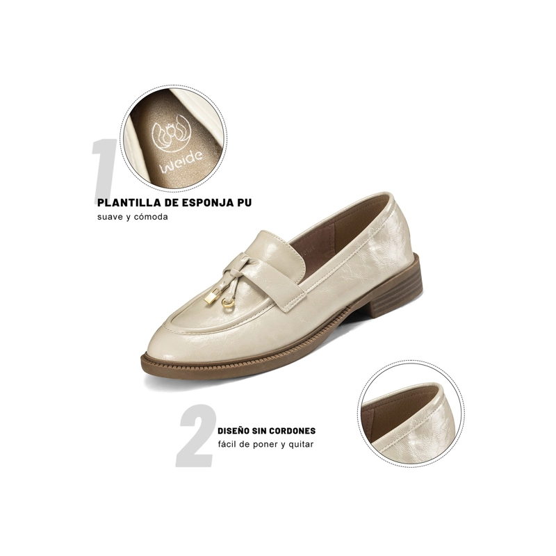 MOCASINES PU MUJER CUADRADO WEIDE JN751 - 6