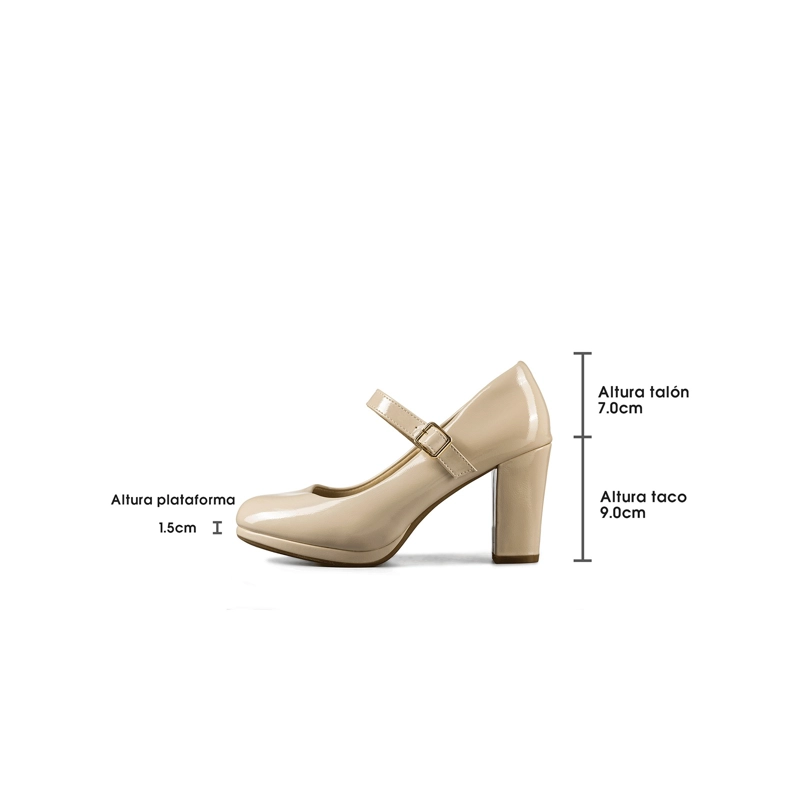 ZAPATOS TACO PU ACHAROLADO MUJER CUADRADO WEIDE TFA318 - 4