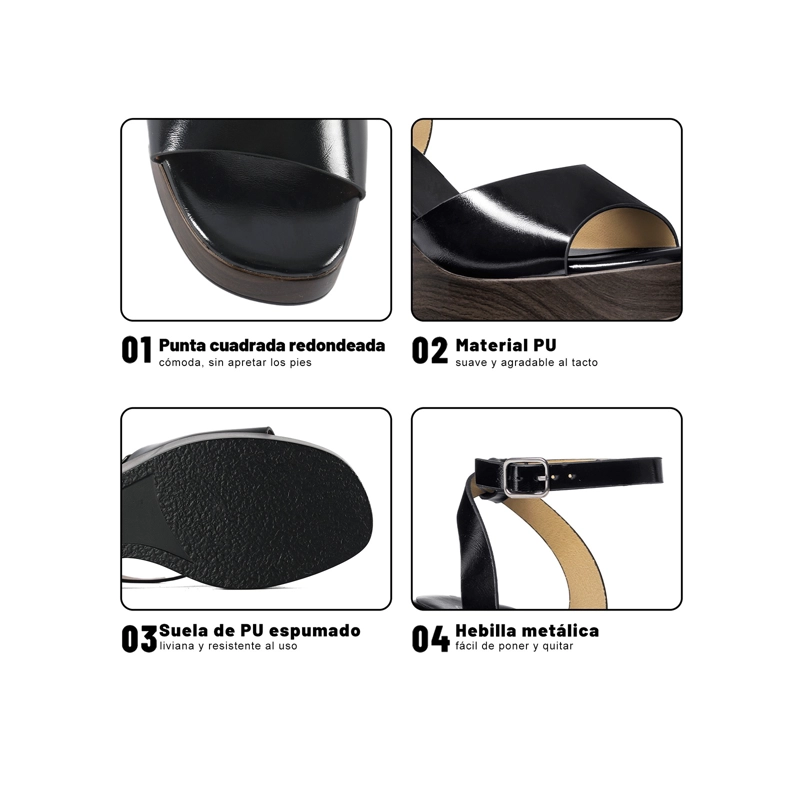 SANDALIAS CASUAL PU MUJER TACO CUÑA WEIDE YQ02 - 5