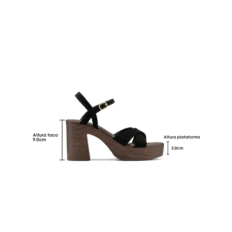 SANDALIAS PU TEXTIL MUJER CUADRADO WEIDE YQ05 - 4