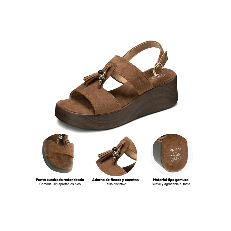 SANDALIAS PU TEXTIL MUJER PLATAFORMA WEIDE YQ01 - 6