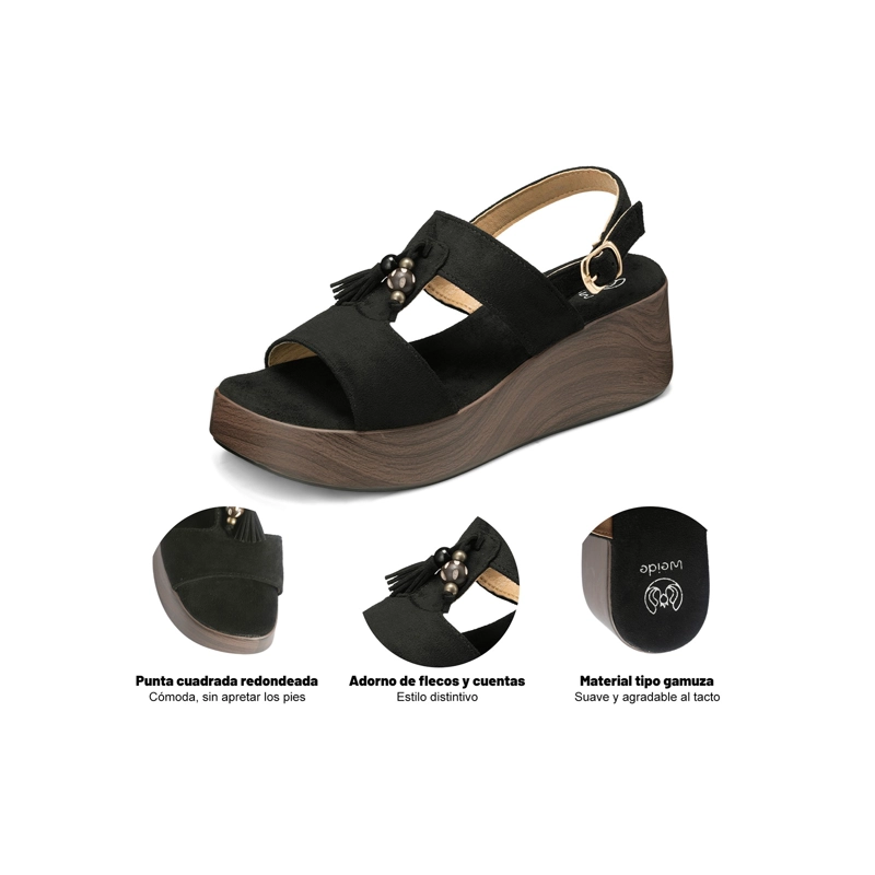SANDALIAS PU TEXTIL MUJER PLATAFORMA WEIDE YQ01 - 6