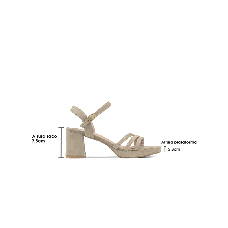 SANDALIAS CASUAL PU TEXTIL MUJER CUADRADO WEIDE YOU531B - 4