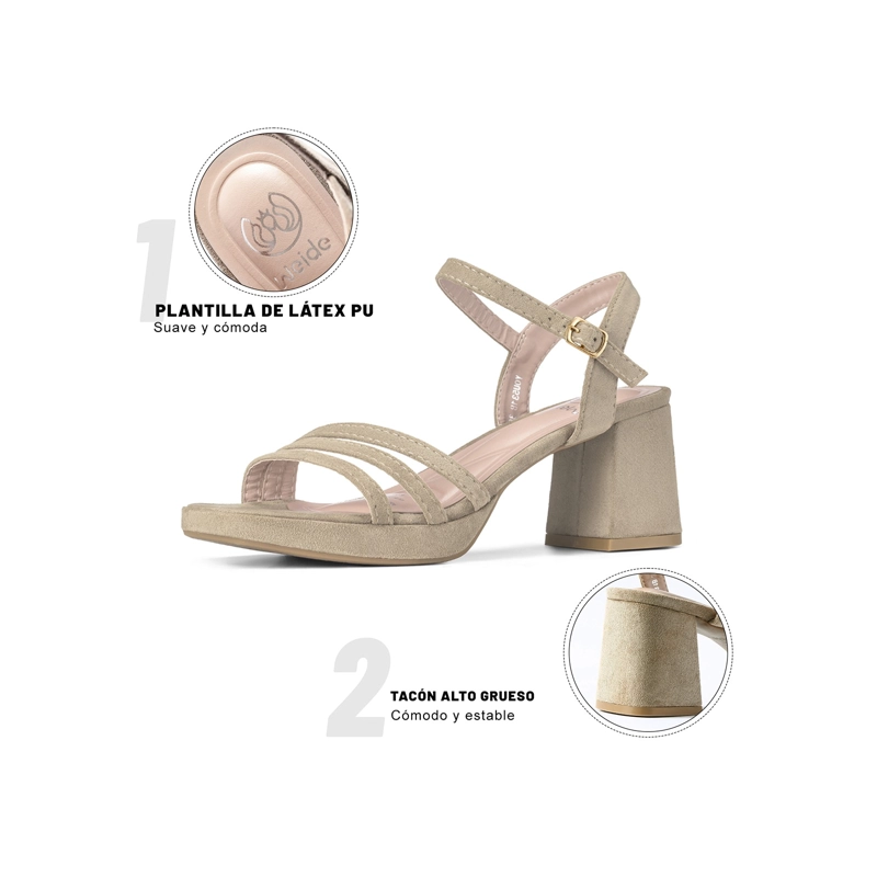 SANDALIAS CASUAL PU TEXTIL MUJER CUADRADO WEIDE YOU531B - 6