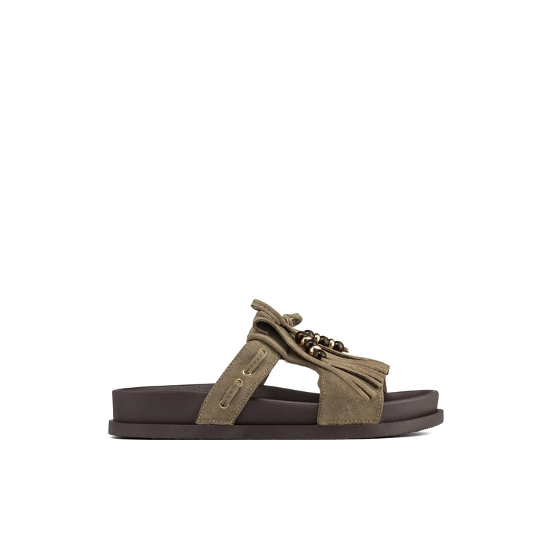 SANDALIA TIPO CHALA PU TEXTIL MUJER PLANO WEIDE QIU511 - 1
