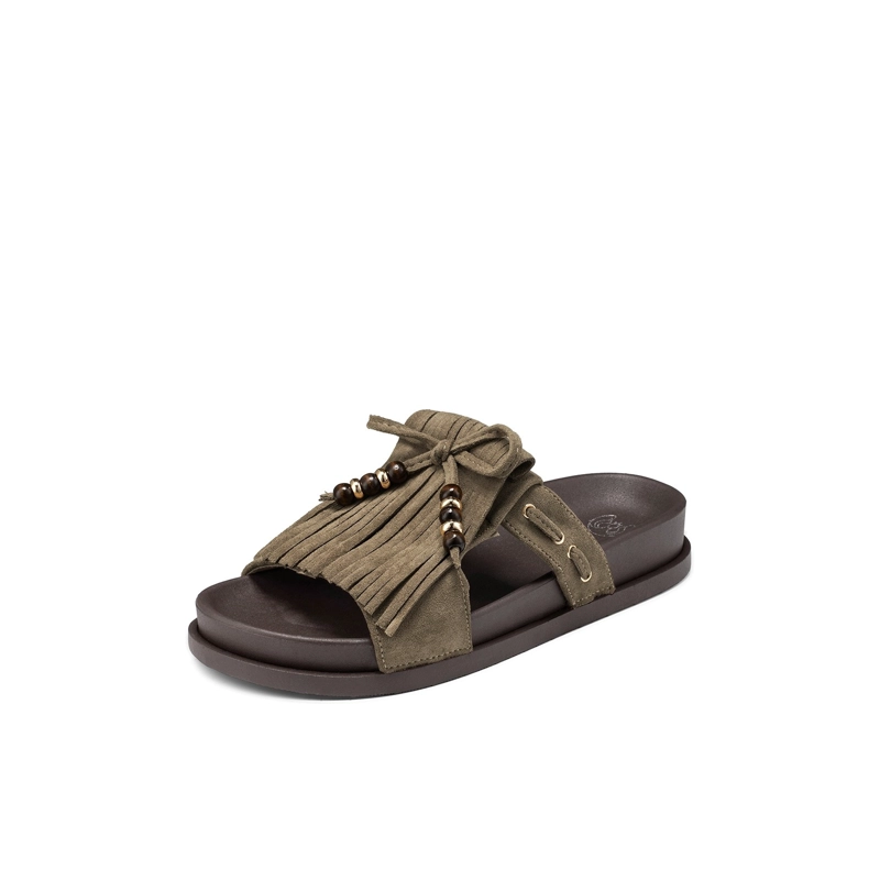 SANDALIA TIPO CHALA PU TEXTIL MUJER PLANO WEIDE QIU511 - 2