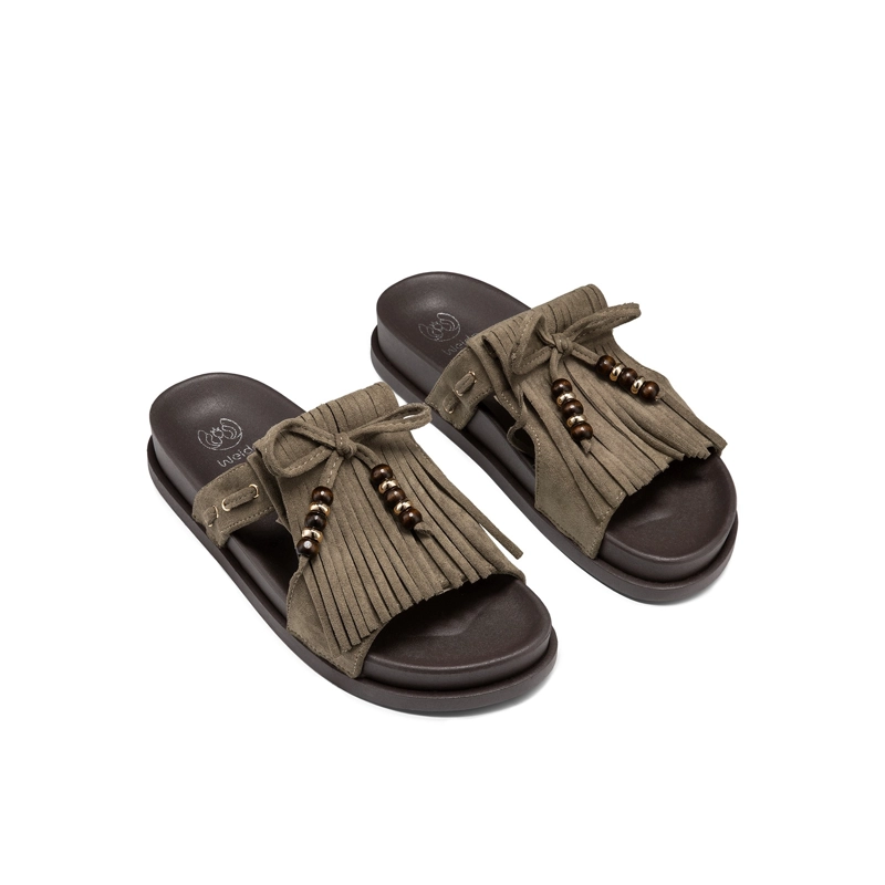 SANDALIA TIPO CHALA PU TEXTIL MUJER PLANO WEIDE QIU511 - 3