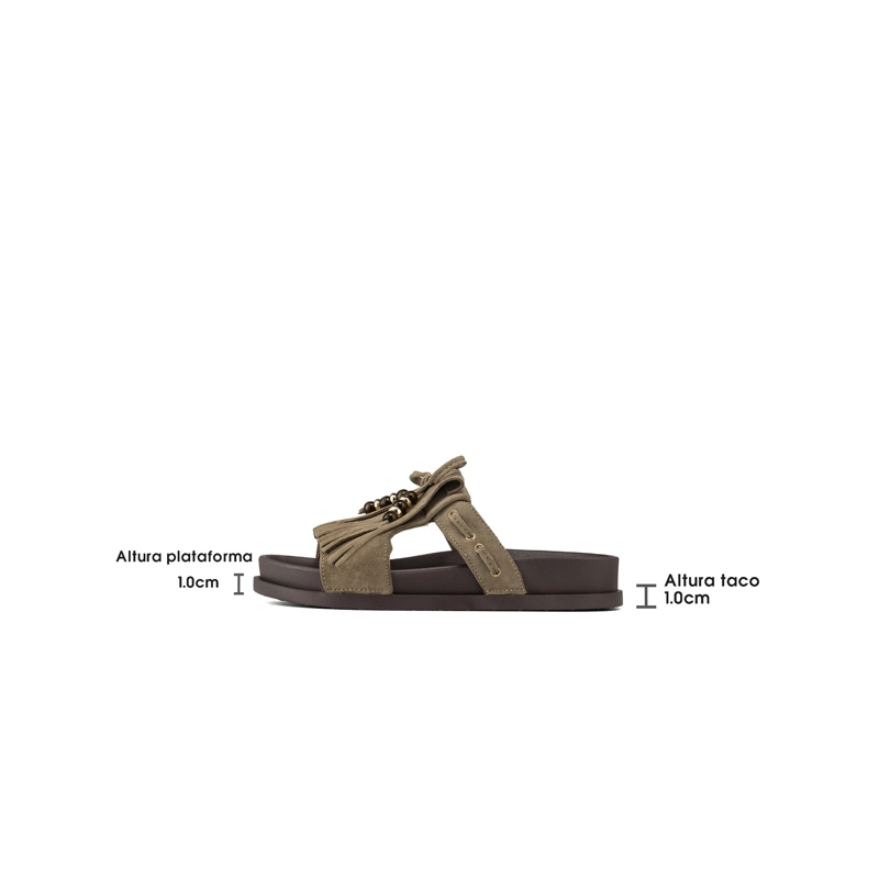 SANDALIA TIPO CHALA PU TEXTIL MUJER PLANO WEIDE QIU511 - 4