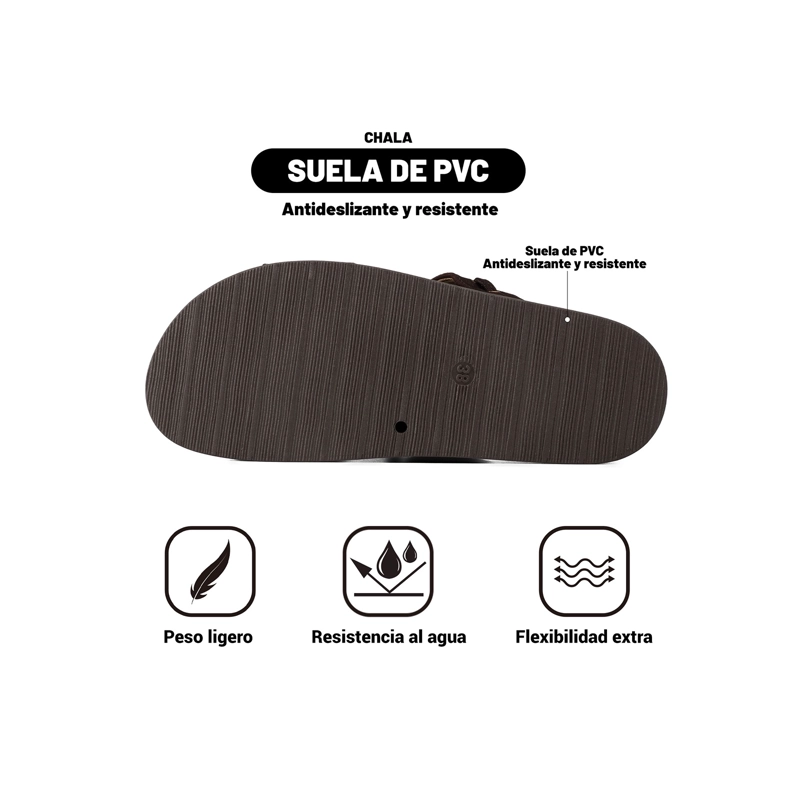 SANDALIA TIPO CHALA PU TEXTIL MUJER PLANO WEIDE QIU511 - 5