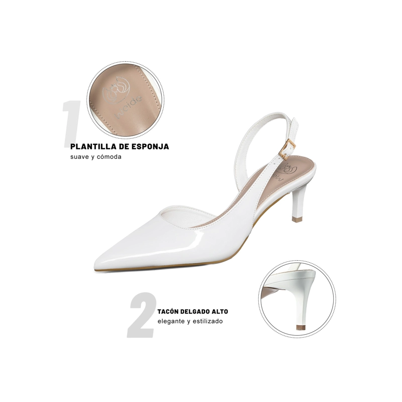 ZAPATOS TACO CASUAL PU ACHAROLADO MUJER AGUJA WEIDE QIU522 - 6
