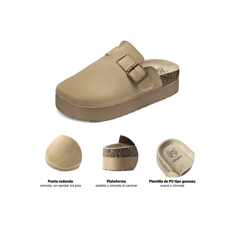 ZUECO PU TEXTIL MUJER PLATAFORMA WEIDE QIU530 - 6