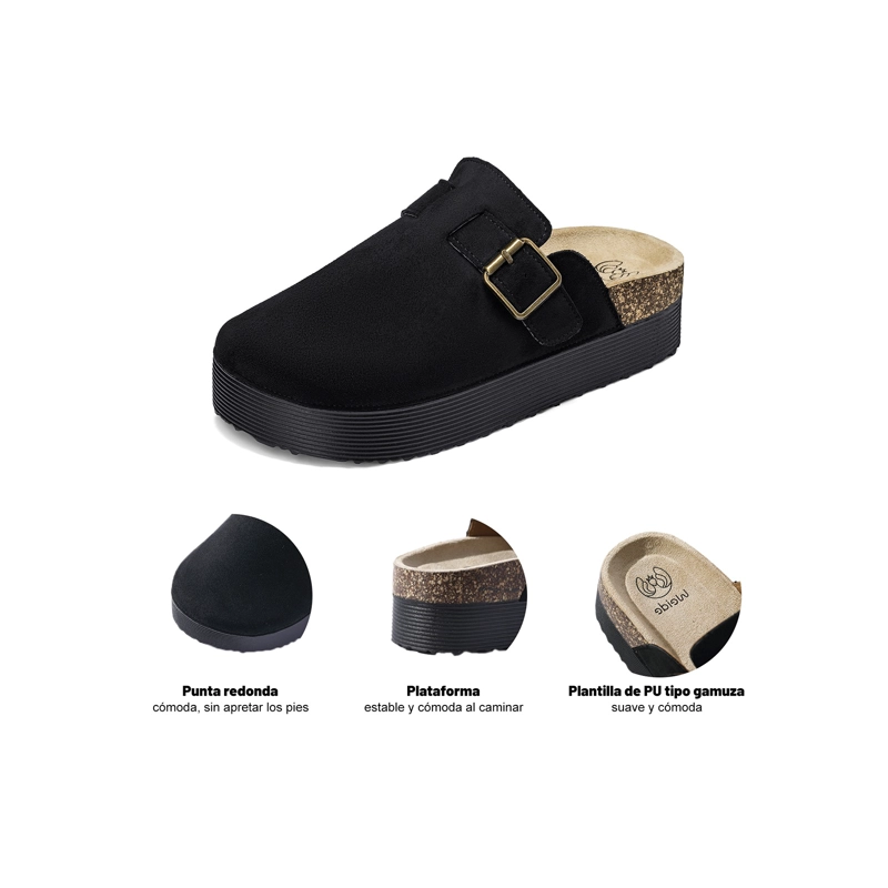 ZUECO PU TEXTIL MUJER PLATAFORMA WEIDE QIU530 - 6