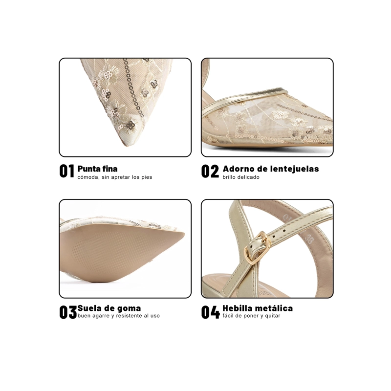 ZAPATOS TACO MALLA PU MUJER AGUJA WEIDE QIU527 - 5