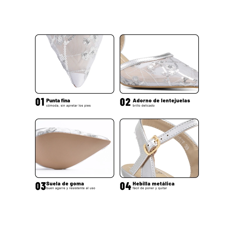 ZAPATOS TACO MALLA PU MUJER AGUJA WEIDE QIU527 - 5