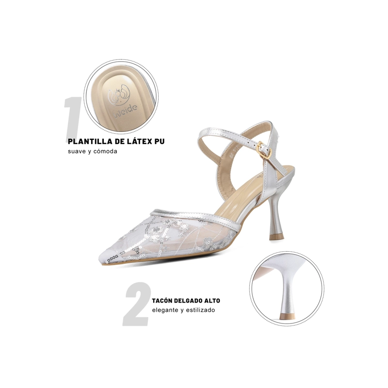 ZAPATOS TACO MALLA PU MUJER AGUJA WEIDE QIU527 - 6
