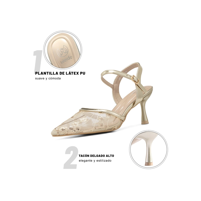 ZAPATOS TACO MALLA PU MUJER AGUJA WEIDE QIU527 - 6