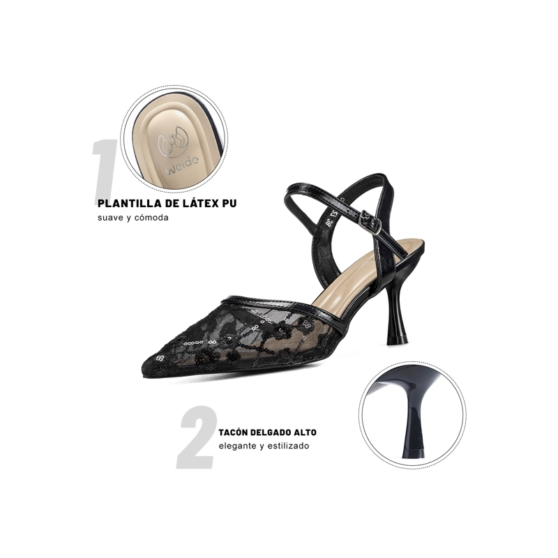 ZAPATOS TACO MALLA PU MUJER AGUJA WEIDE QIU527 - 6