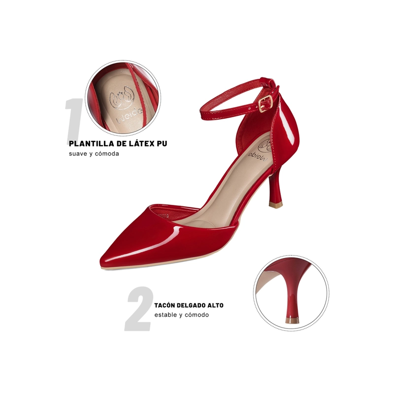 ZAPATOS TACO PU ACHAROLADO MUJER AGUJA WEIDE QIU506B - 6
