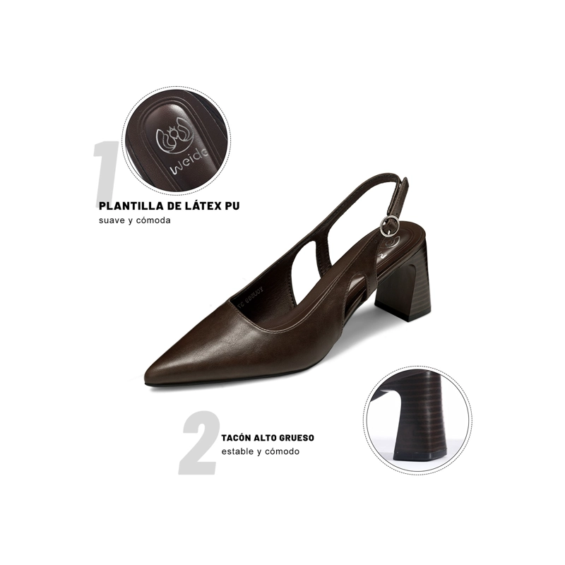 ZAPATOS TACO PU MUJER CUADRADO WEIDE YOU589 - 6
