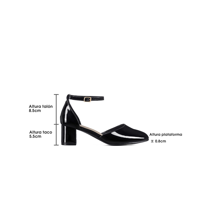 ZAPATOS TACO PU ACHAROLADO MUJER CUADRADO WEIDE GH225 - 4
