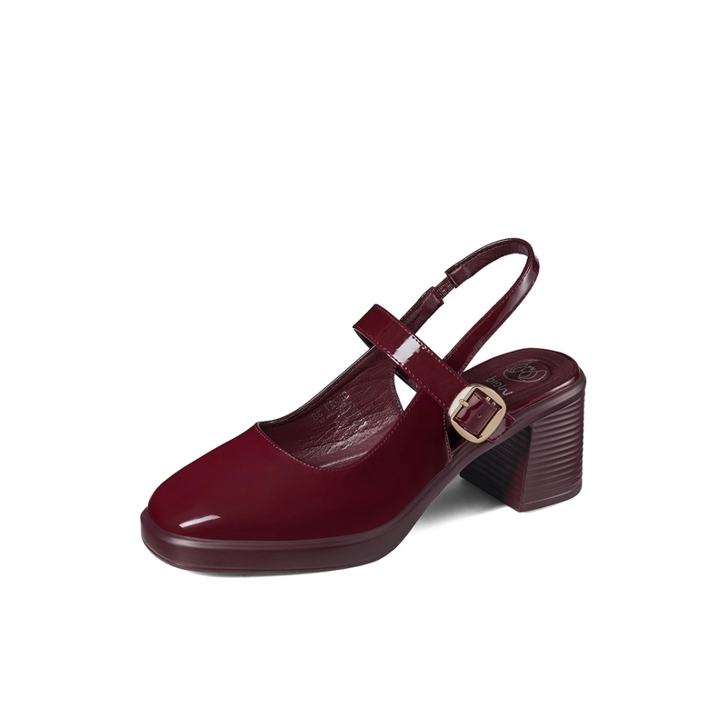 ZAPATOS TACO PU ACHAROLADO MUJER CUADRADO WEIDE GH221 - 2