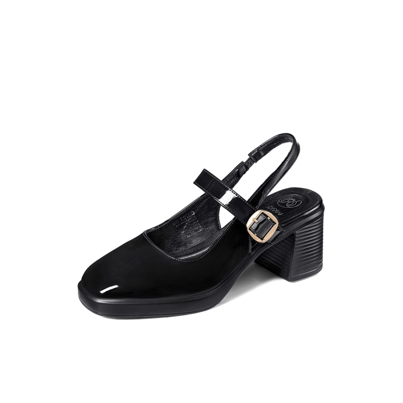 ZAPATOS TACO PU ACHAROLADO MUJER CUADRADO WEIDE GH221 - 2
