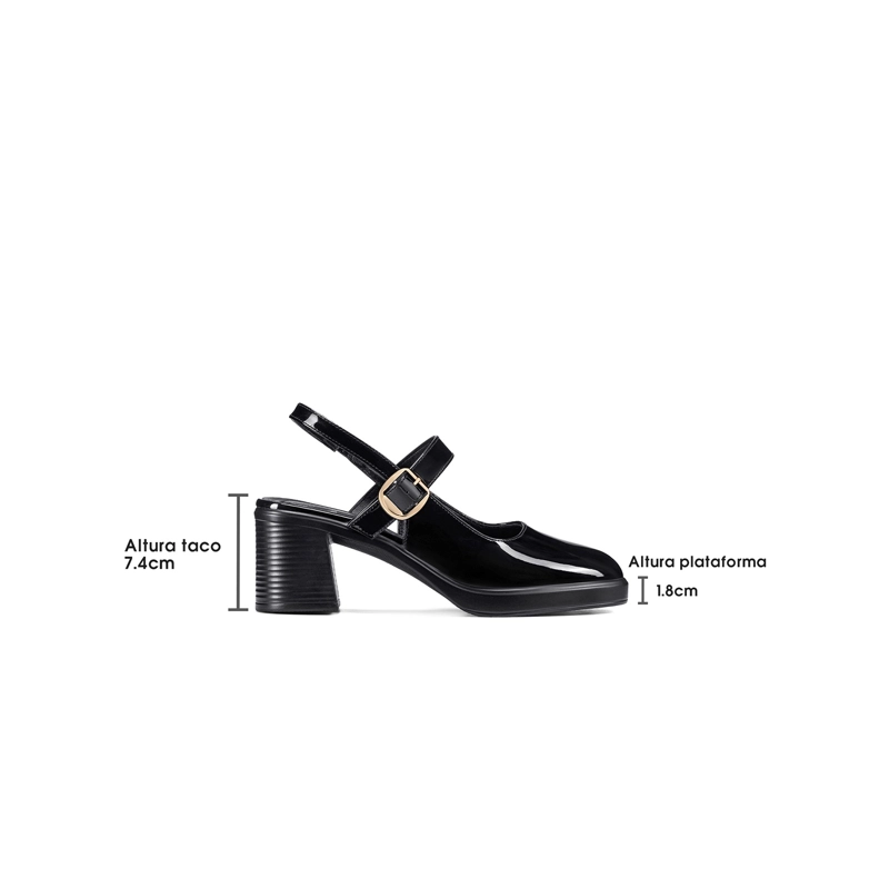 ZAPATOS TACO PU ACHAROLADO MUJER CUADRADO WEIDE GH221 - 4