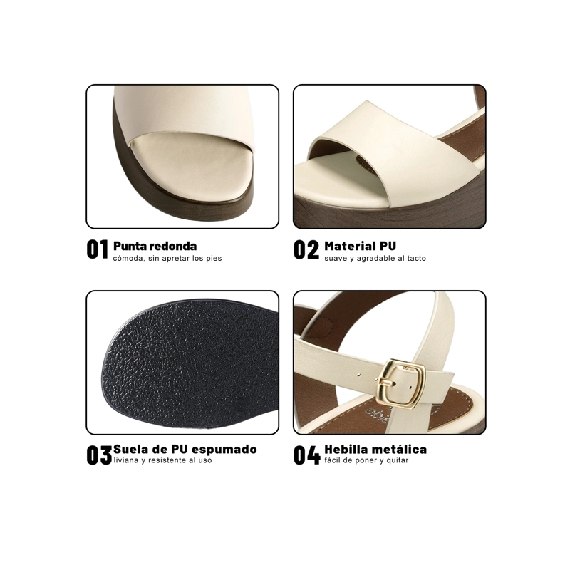 SANDALIAS CASUAL PU MUJER PLATAFORMA WEIDE HY21 - 5
