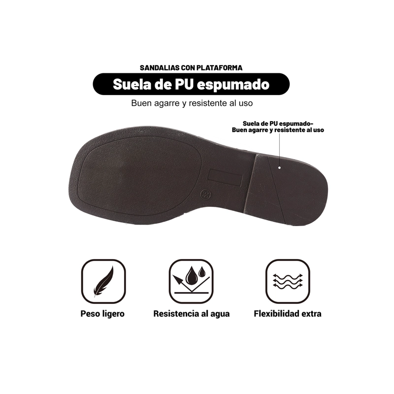 SANDALIA TIPO CHALA PU TEXTIL MUJER PLANO WEIDE HY26 - 5