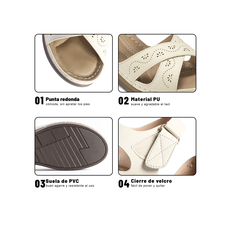 SANDALIAS PU MUJER TACO CUÑA WEIDE JS83 - 5