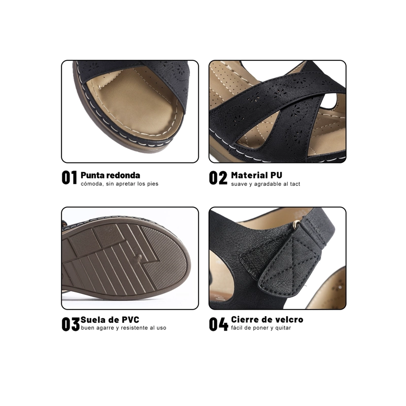 SANDALIAS PU MUJER TACO CUÑA WEIDE JS83 - 5