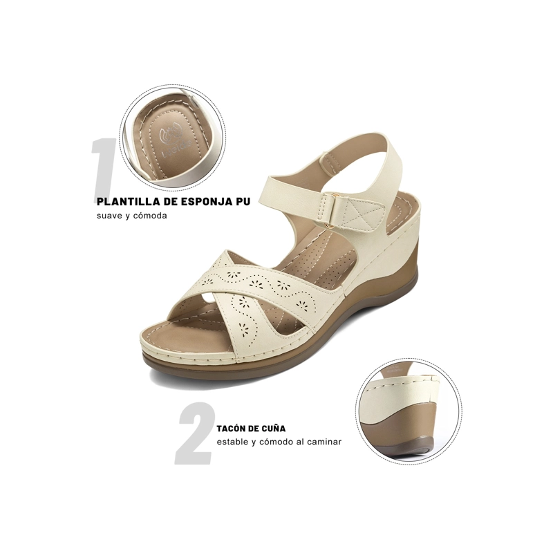 SANDALIAS PU MUJER TACO CUÑA WEIDE JS83 - 6
