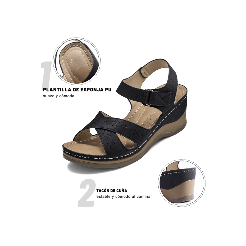 SANDALIAS PU MUJER TACO CUÑA WEIDE JS83 - 6