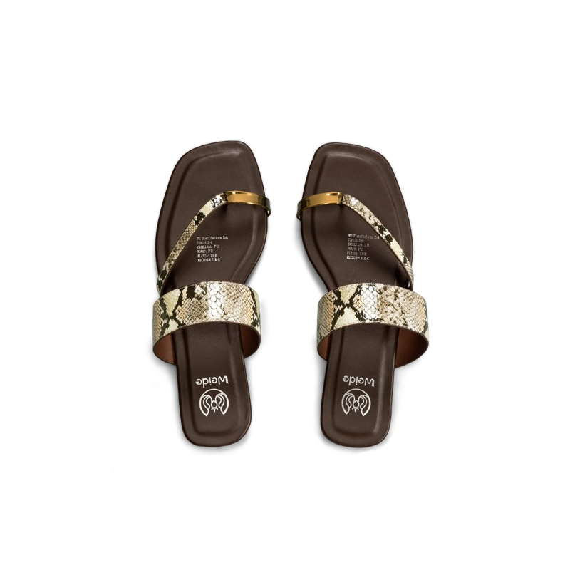SANDALIA TIPO CHALA PU TEXTIL MUJER PLANO WEIDE HY25 - 3