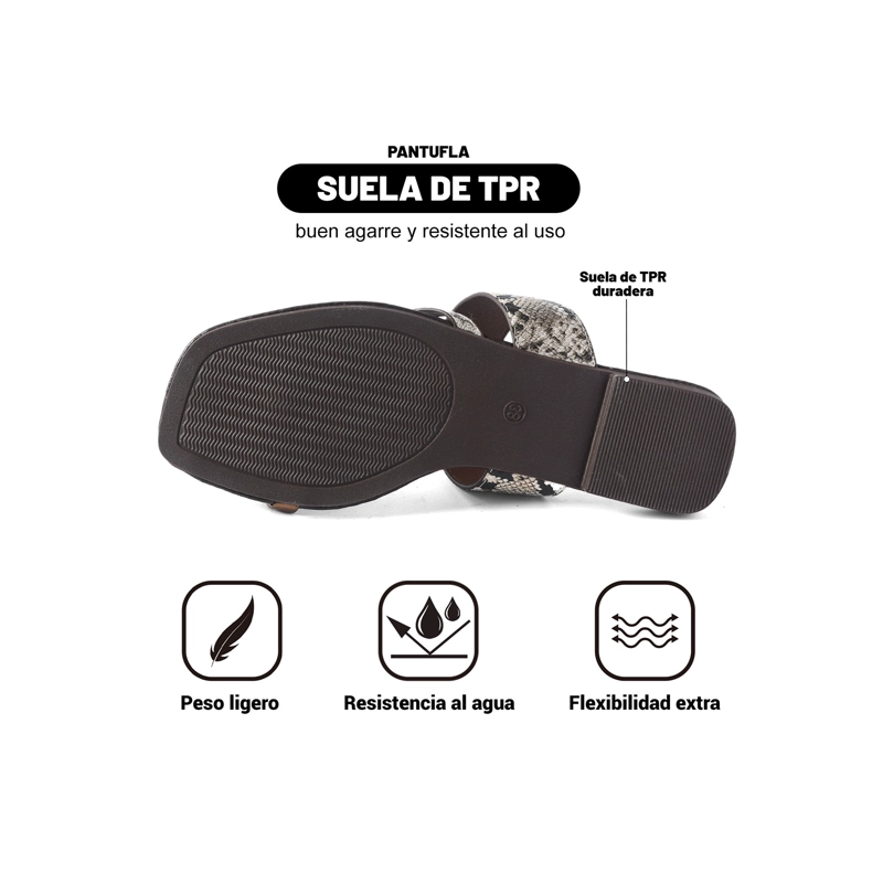 SANDALIA TIPO CHALA PU TEXTIL MUJER PLANO WEIDE HY25 - 5