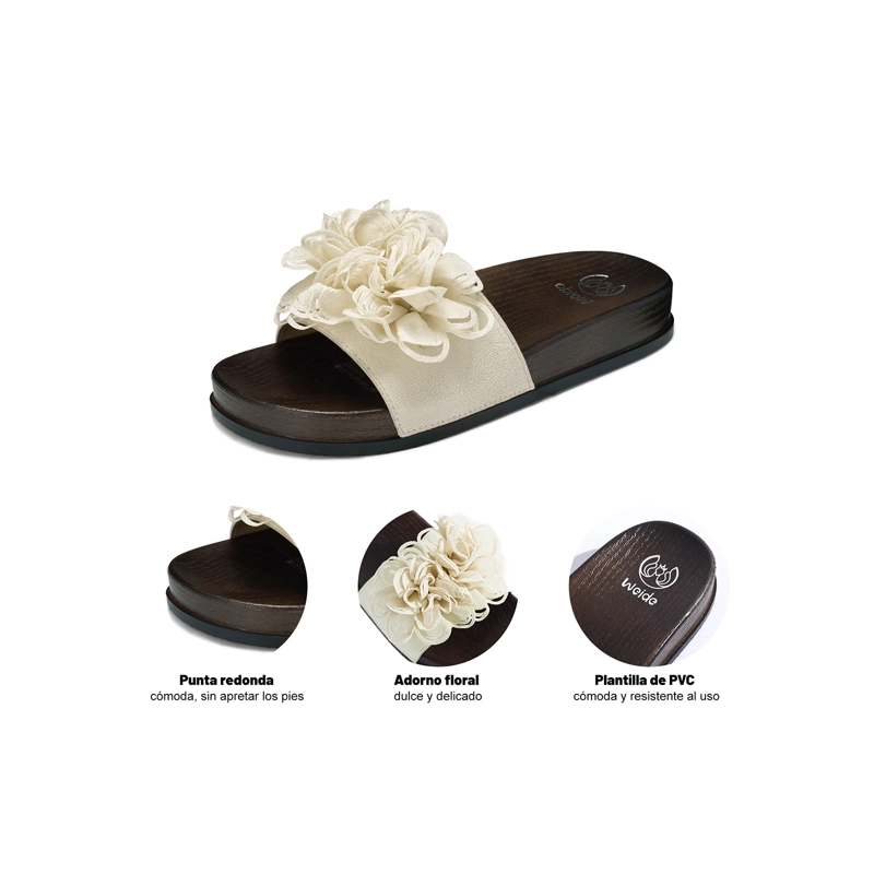 SANDALIA TIPO CHALA PU TEXTIL MUJER PLANO WEIDE HY22 - 6