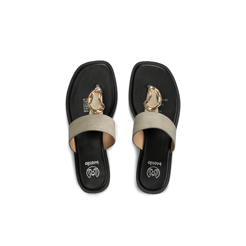 SANDALIA TIPO CHALA PU TEXTIL MUJER PLANO WEIDE HY23 - 3